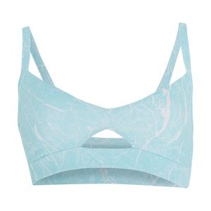 RARE - SOUL CYCLE - marble aqua marble cut out bra - M